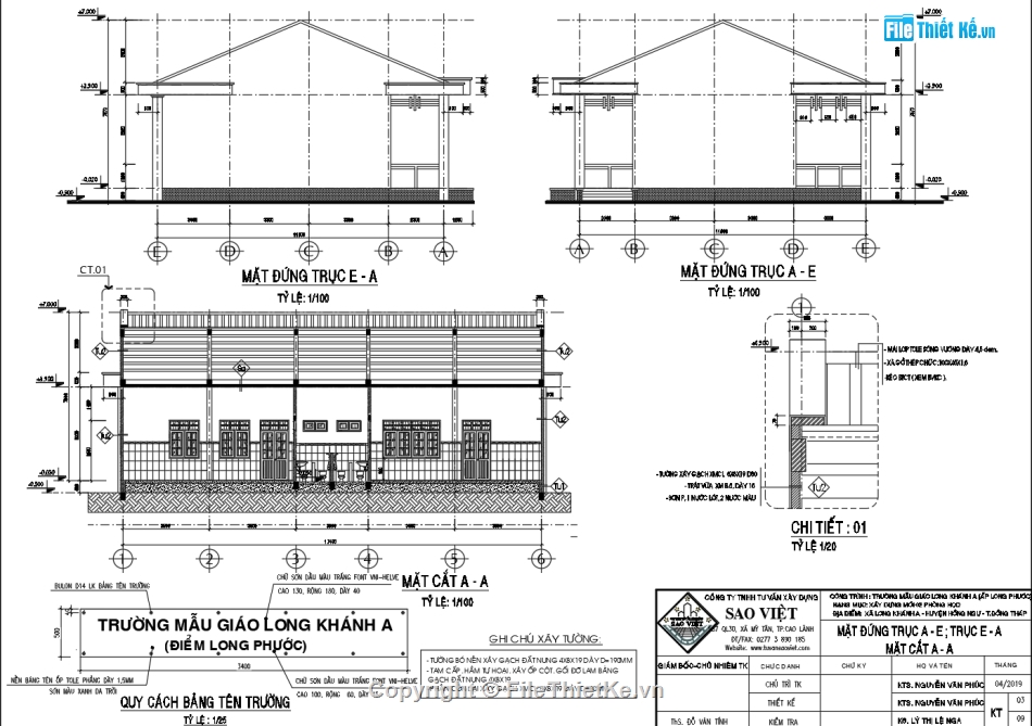 Bản vẽ trường mầm non,Bản vẽ trường mẫu giáo,Bản vẽ trường mầm non 11.9x17.4m